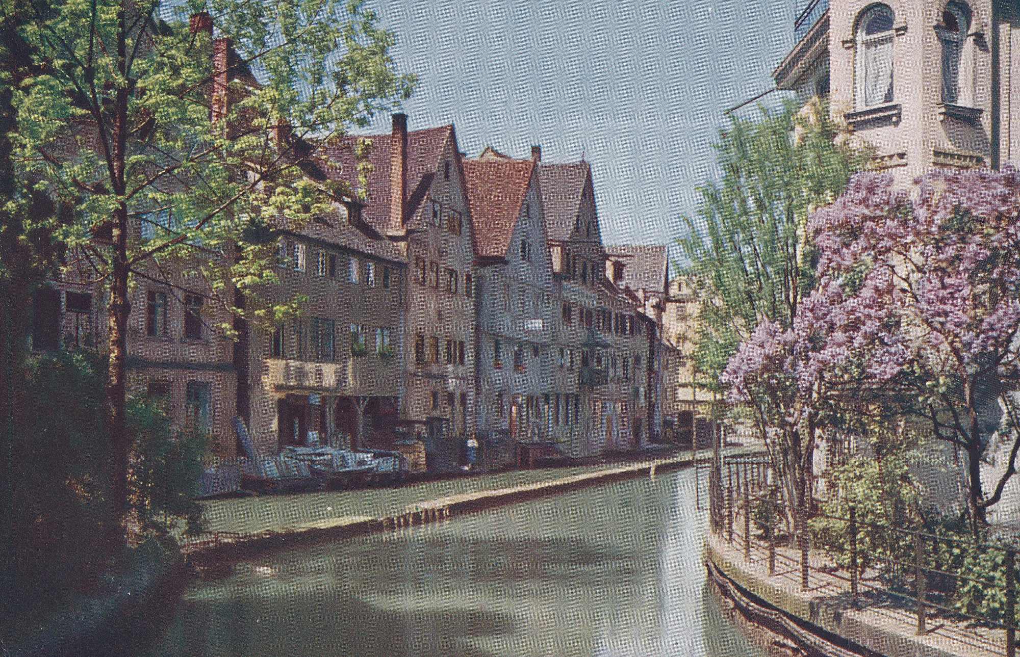 Partie an der Blau. Frühes Farbfoto von Hans Hildenbrand, um 1908
