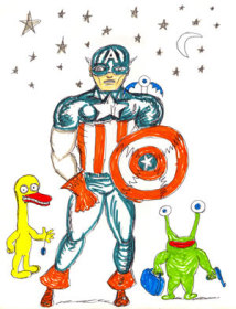 Daniel Johnston: "captain, the duck and the frog". Courtesy arts factory / le lieu unique Daniel Johnston: "captain, the duck and the frog". Courtesy arts factory / le lieu unique