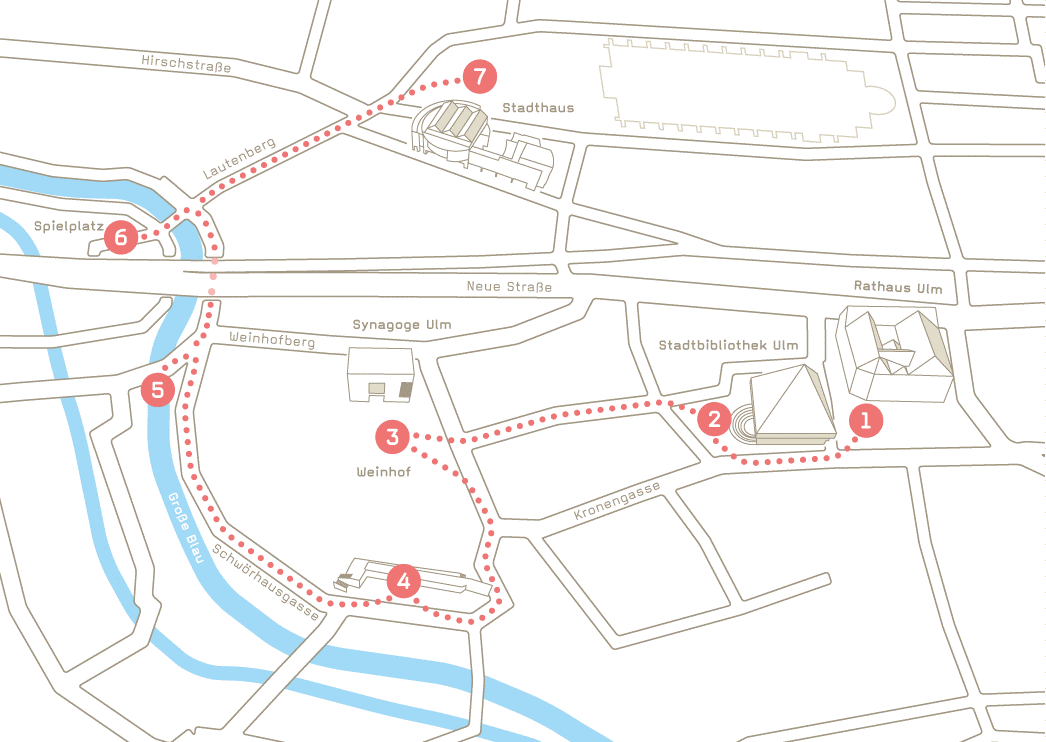 Wegbeschreibung Tanzparcours Ulm Moves 2022
